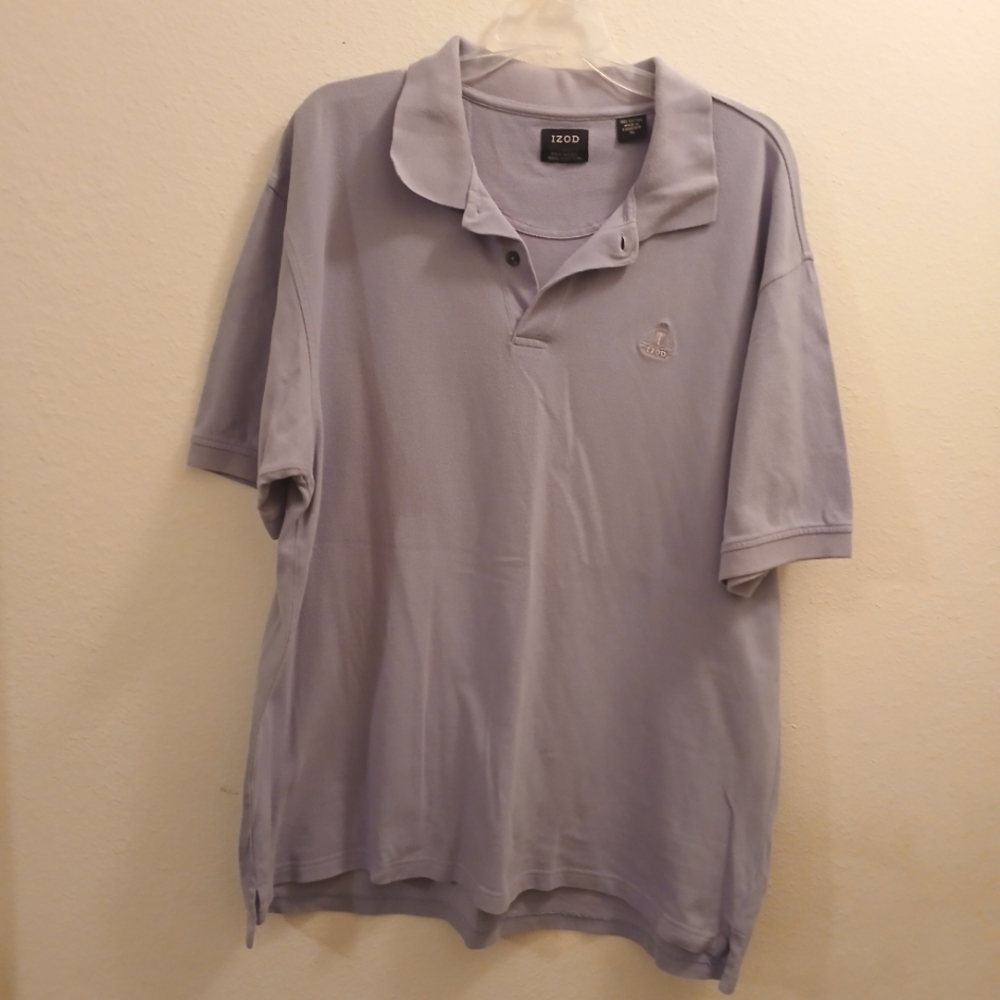 Vintage Izod Men's Polo Shirt Size XL Lilac Golf Shirt